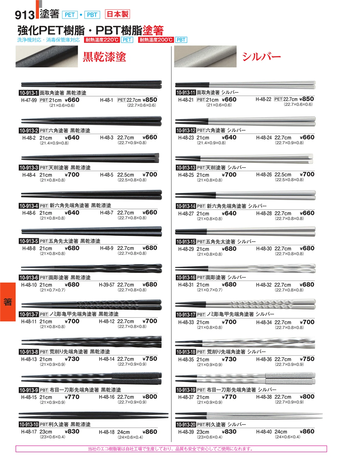 割烹漆器・ページ番号913・箸