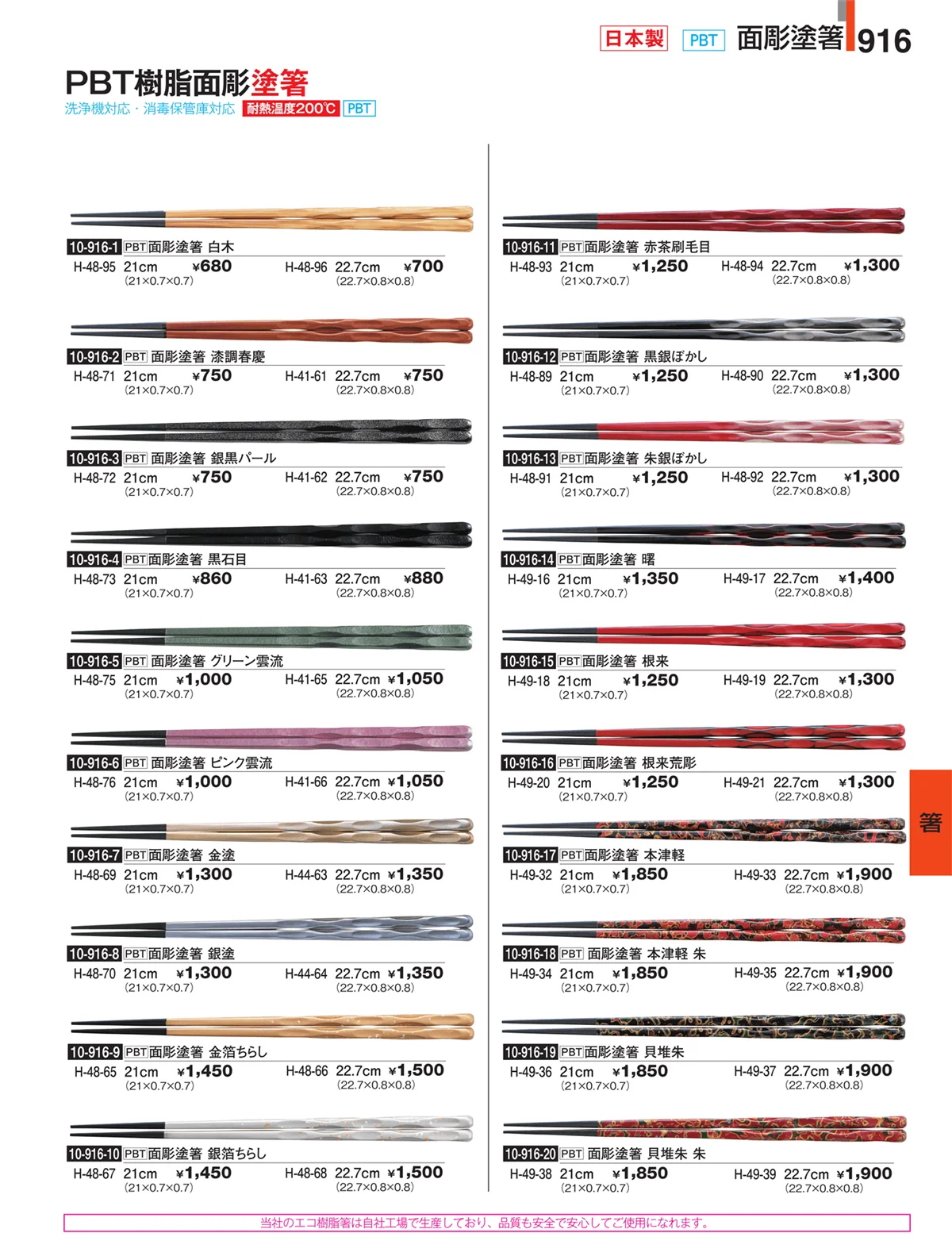 割烹漆器・ページ番号916・箸