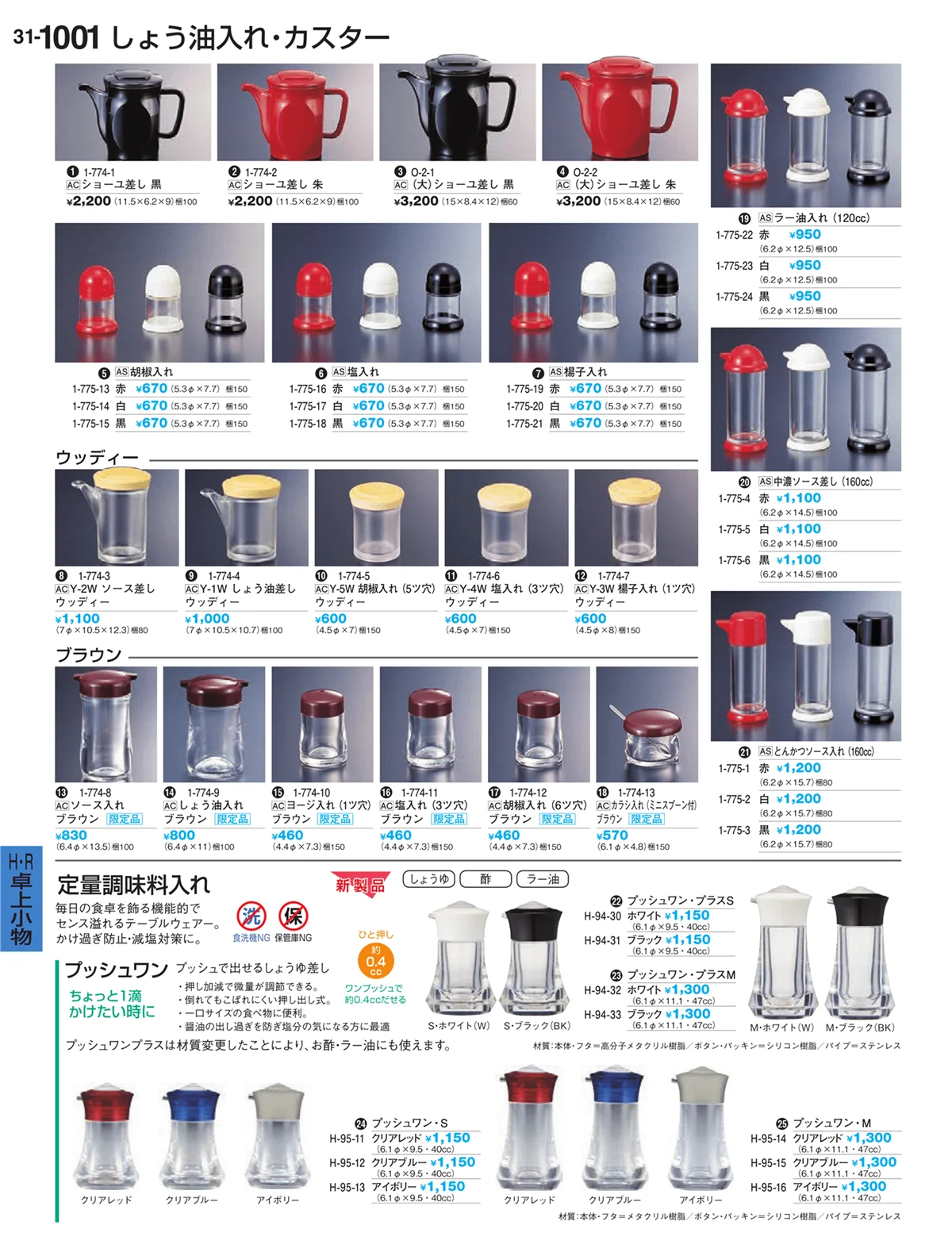 割烹漆器vol.31・ページ番号1001・醤油入れ・カスター