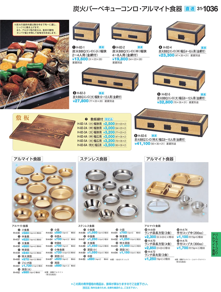 バーベキューコンロ・アルマイト食器 ページ1036