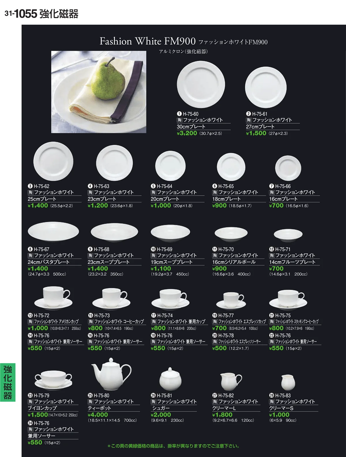 割烹漆器vol.31・ページ番号1055・強化磁器