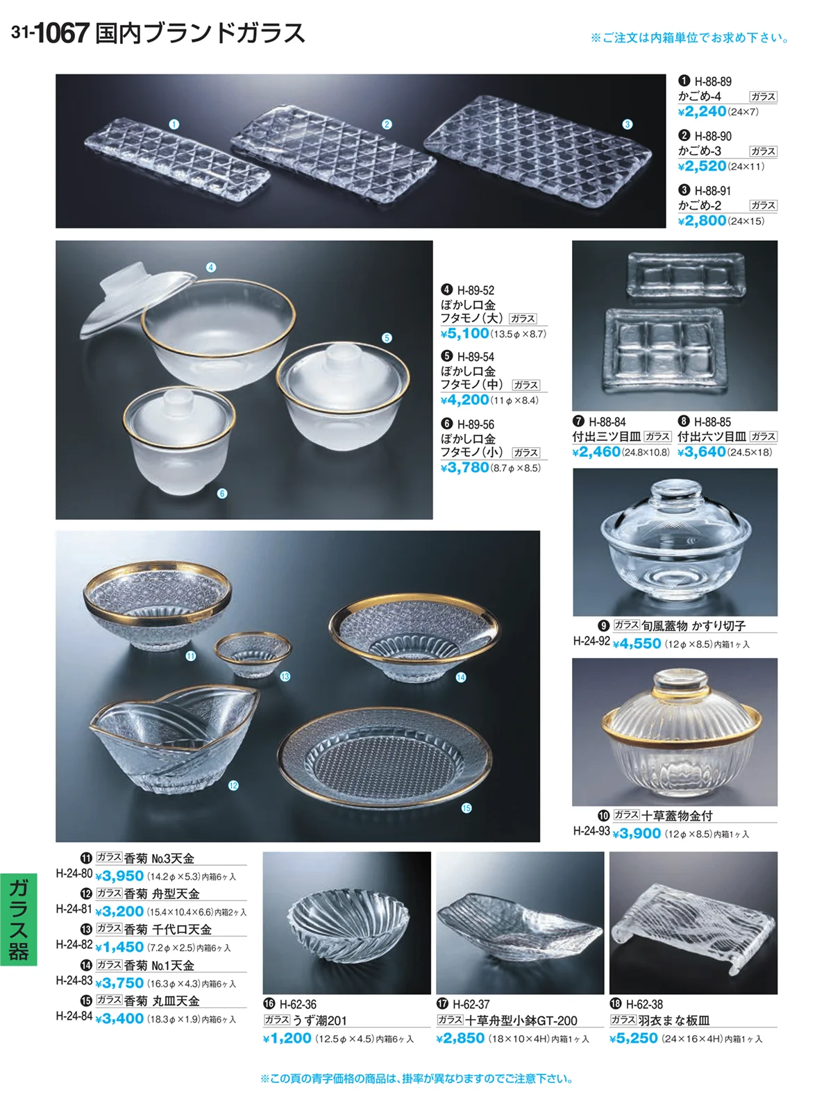 割烹漆器vol.31・ページ番号1067・ガラス器