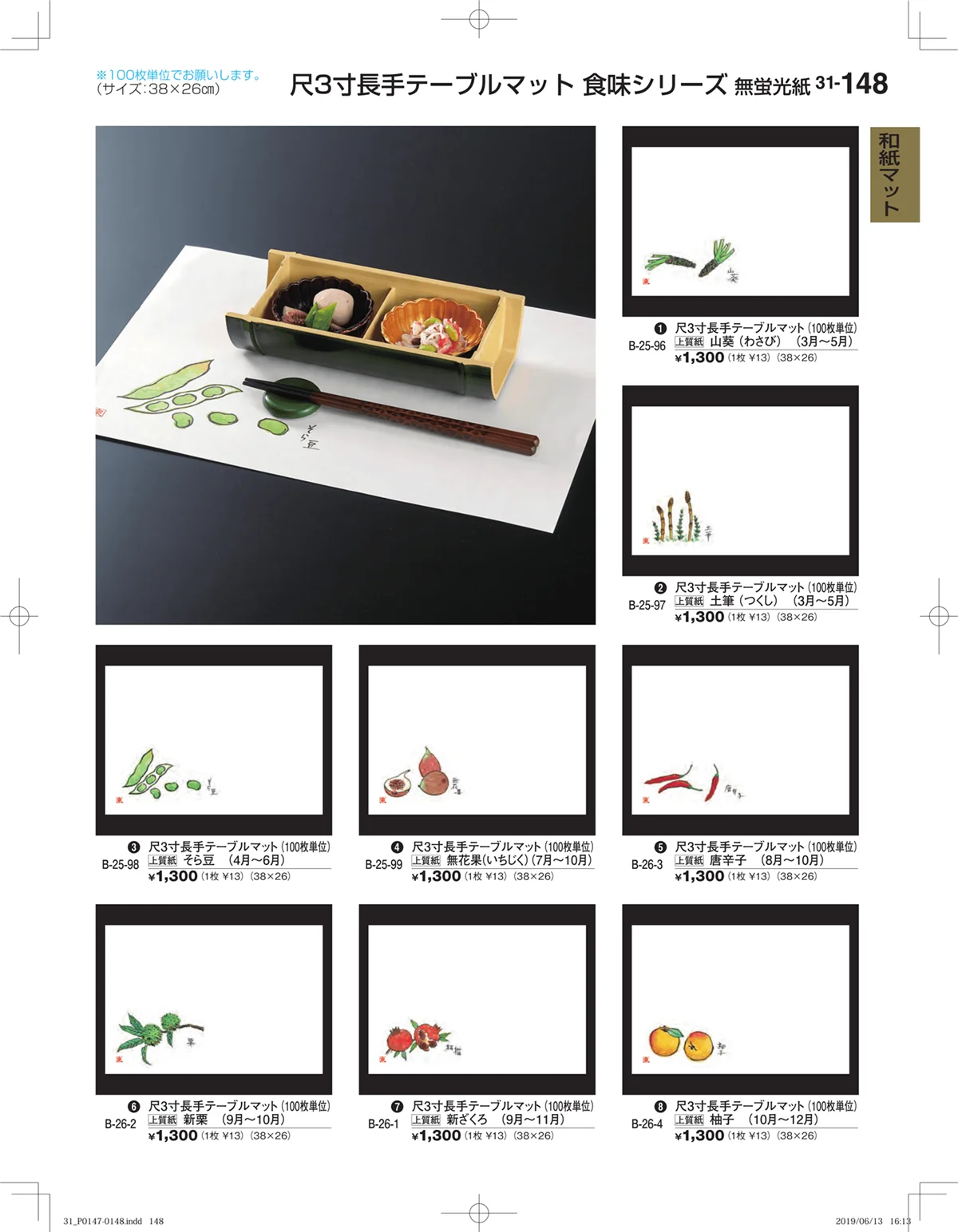 割烹漆器vol.31・ページ番号148・和紙マット