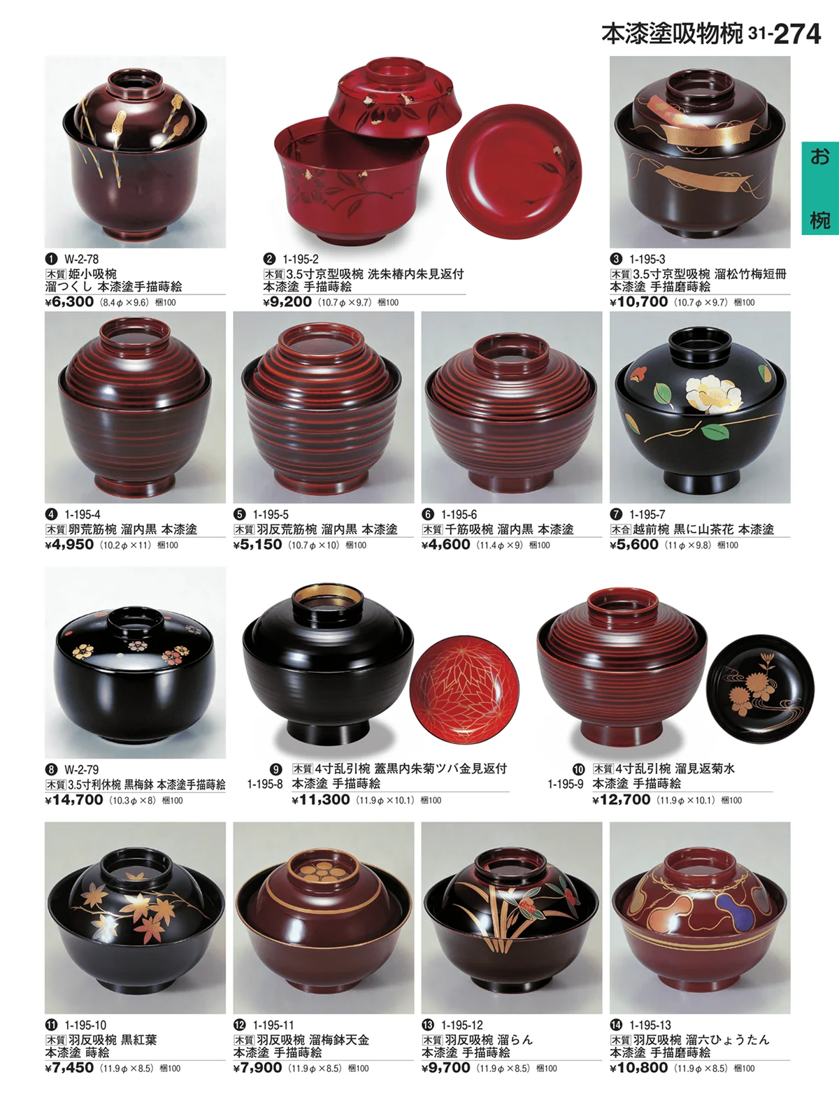 割烹漆器vol.31・ページ番号274・お椀