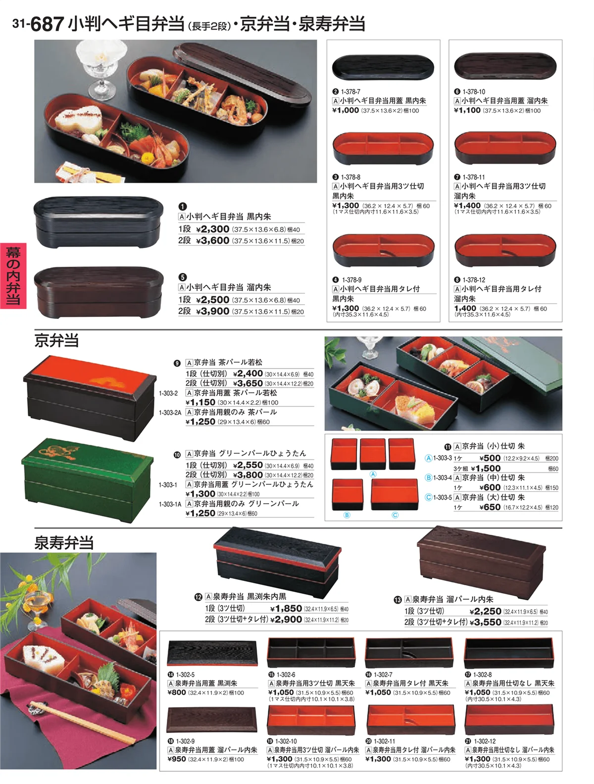 割烹漆器vol.31・ページ番号687・幕の内弁当