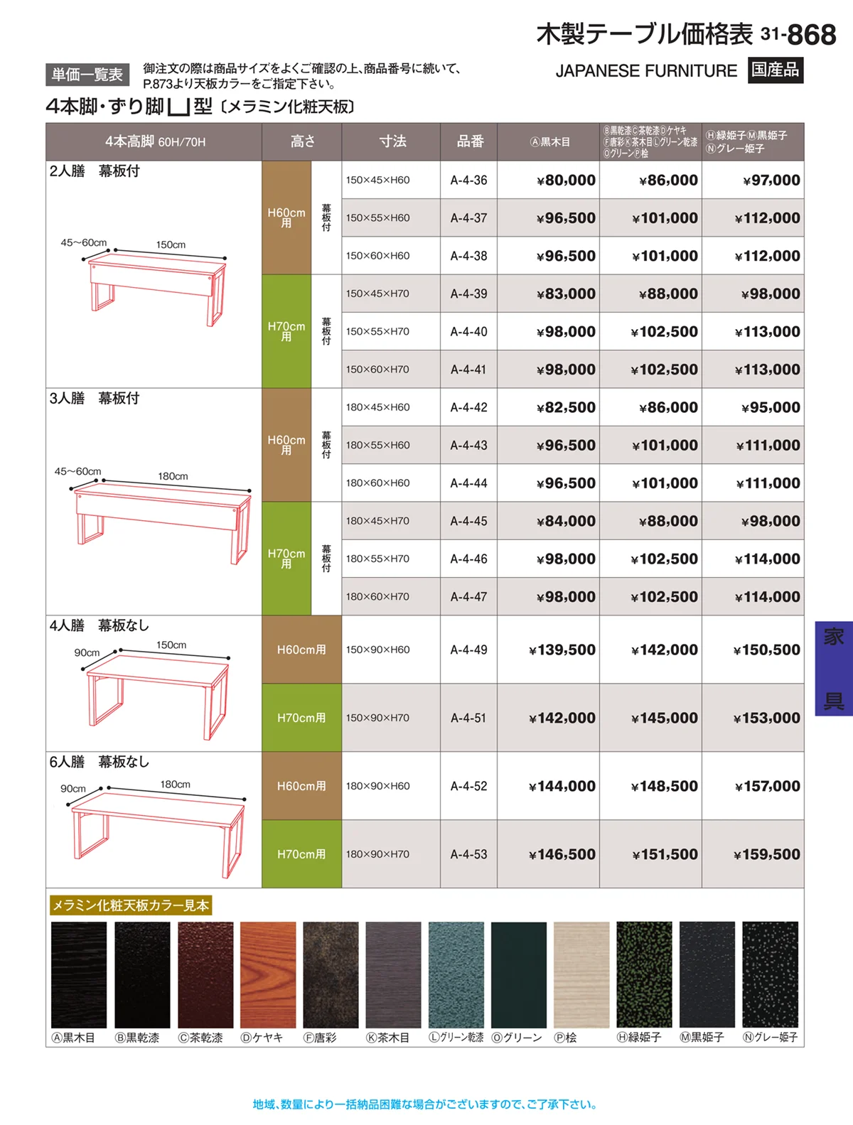 割烹漆器vol.31・ページ番号868・家具