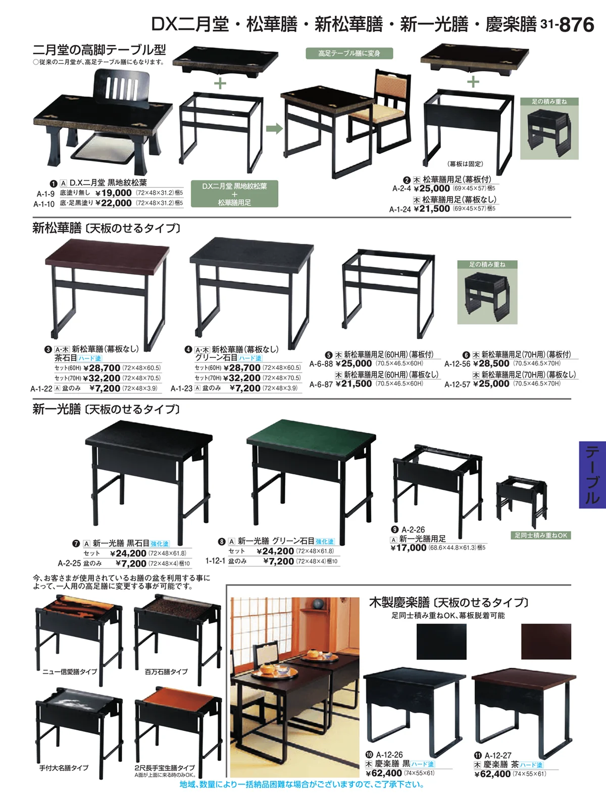 割烹漆器vol.31・ページ番号876・テーブル