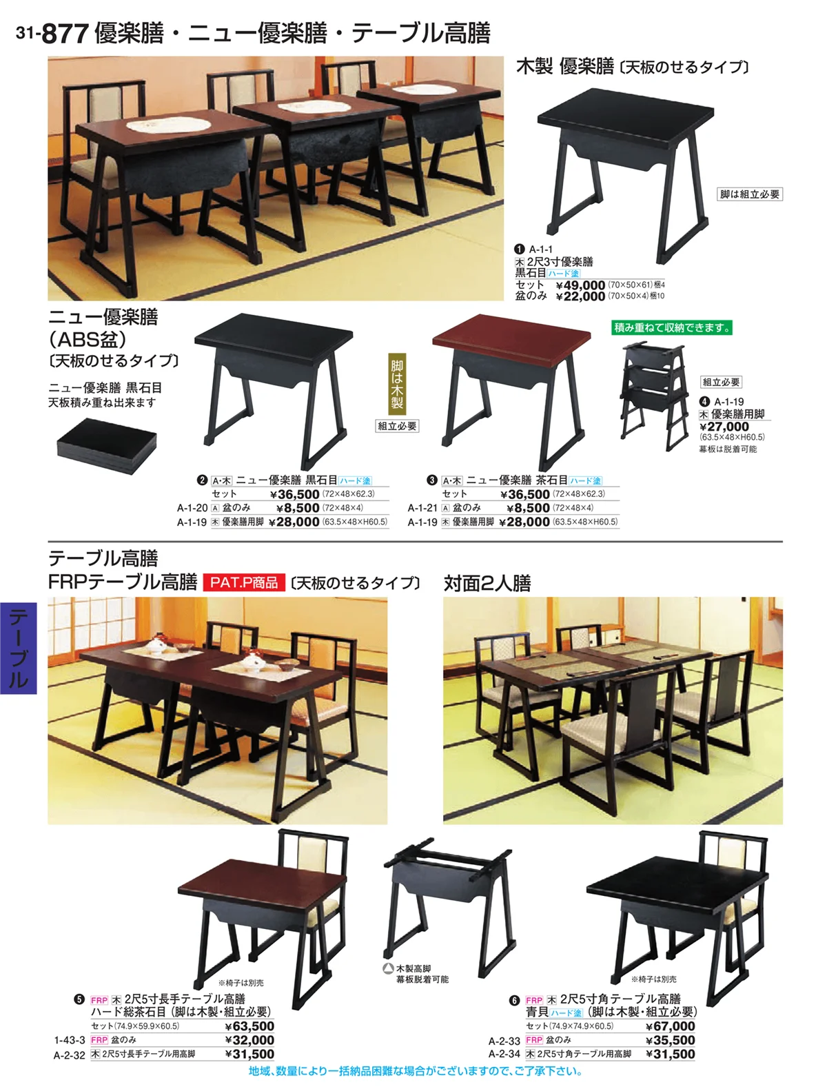 割烹漆器vol.31・ページ番号877・テーブル