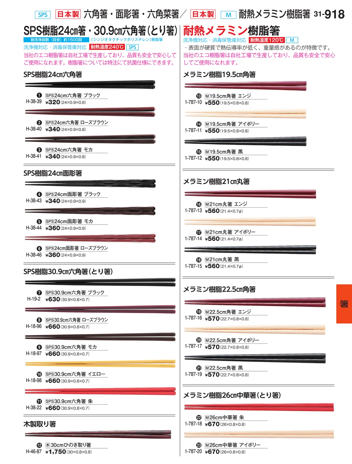 割烹漆器vol.31・ページ番号918・箸
