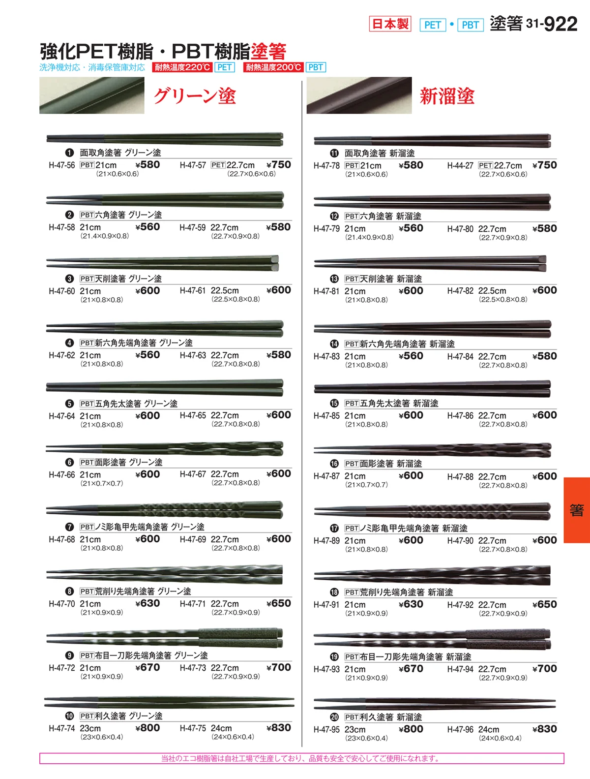 割烹漆器vol.31・ページ番号922・箸