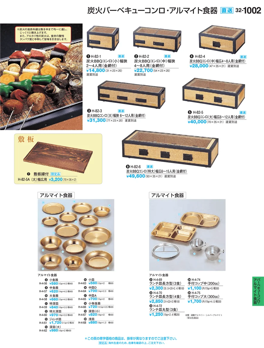 バーベキューコンロ・アルマイト食器 ページ1002