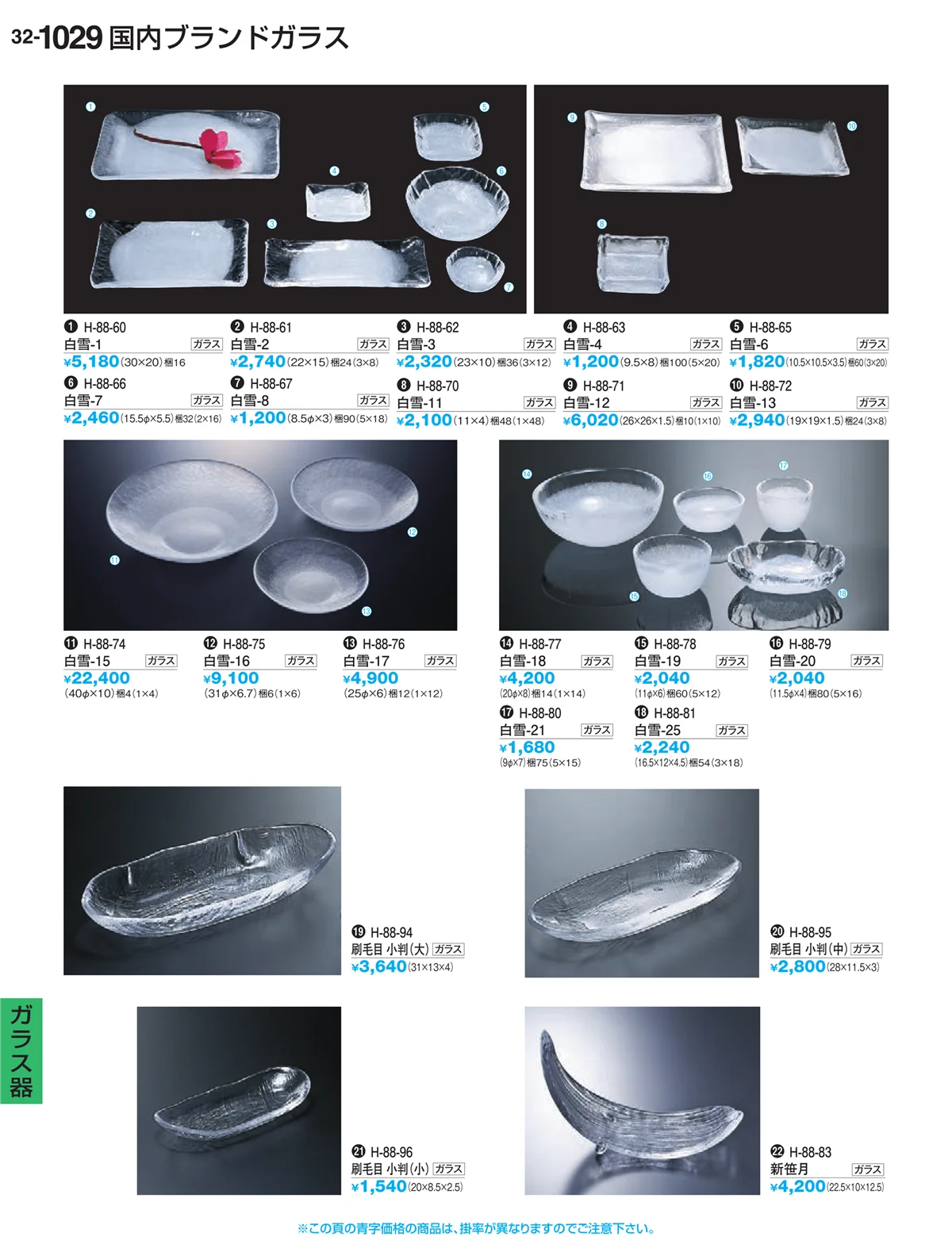 割烹漆器vol.32・ページ番号1029・ガラス器