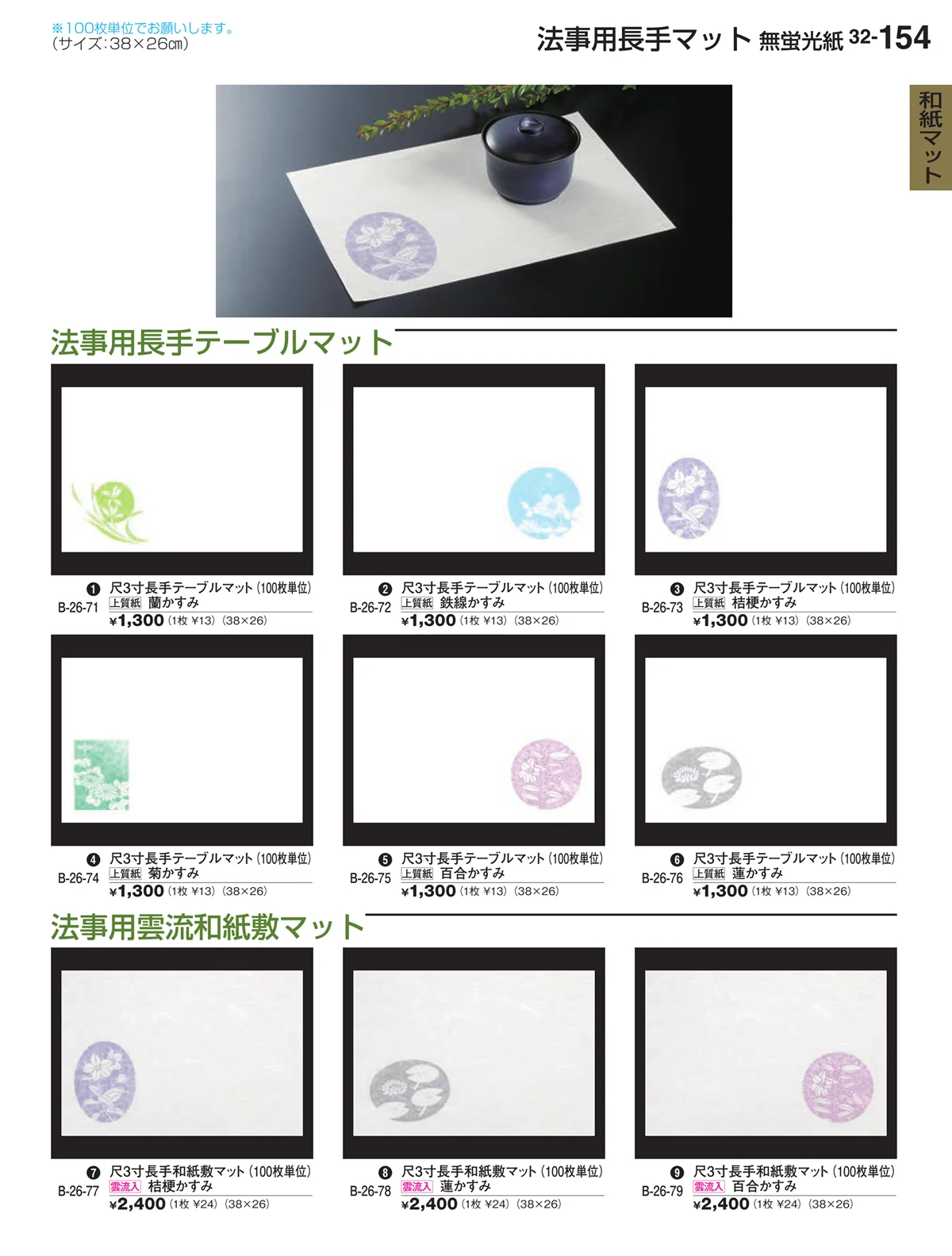 割烹漆器vol.32・ページ番号154・和紙マット