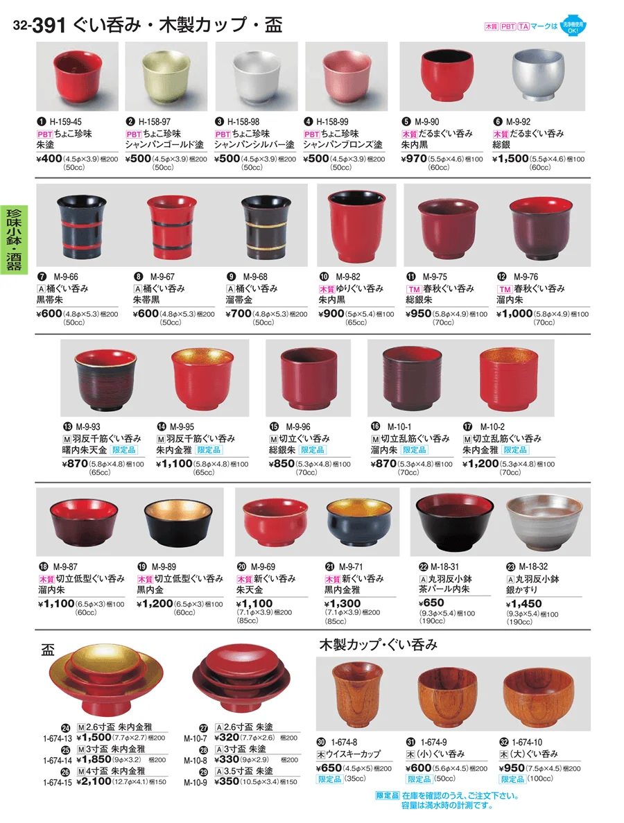 珍味小鉢・酒器 ページ391