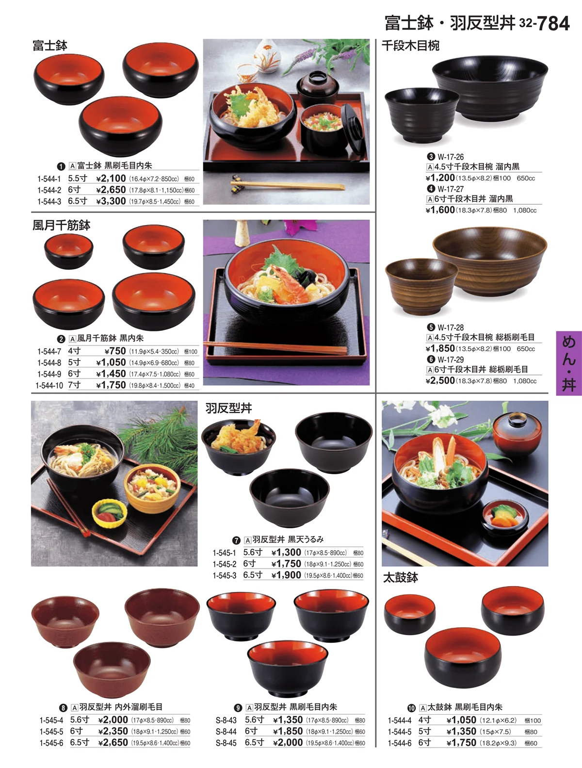 割烹漆器vol.32・ページ番号784・めん・丼
