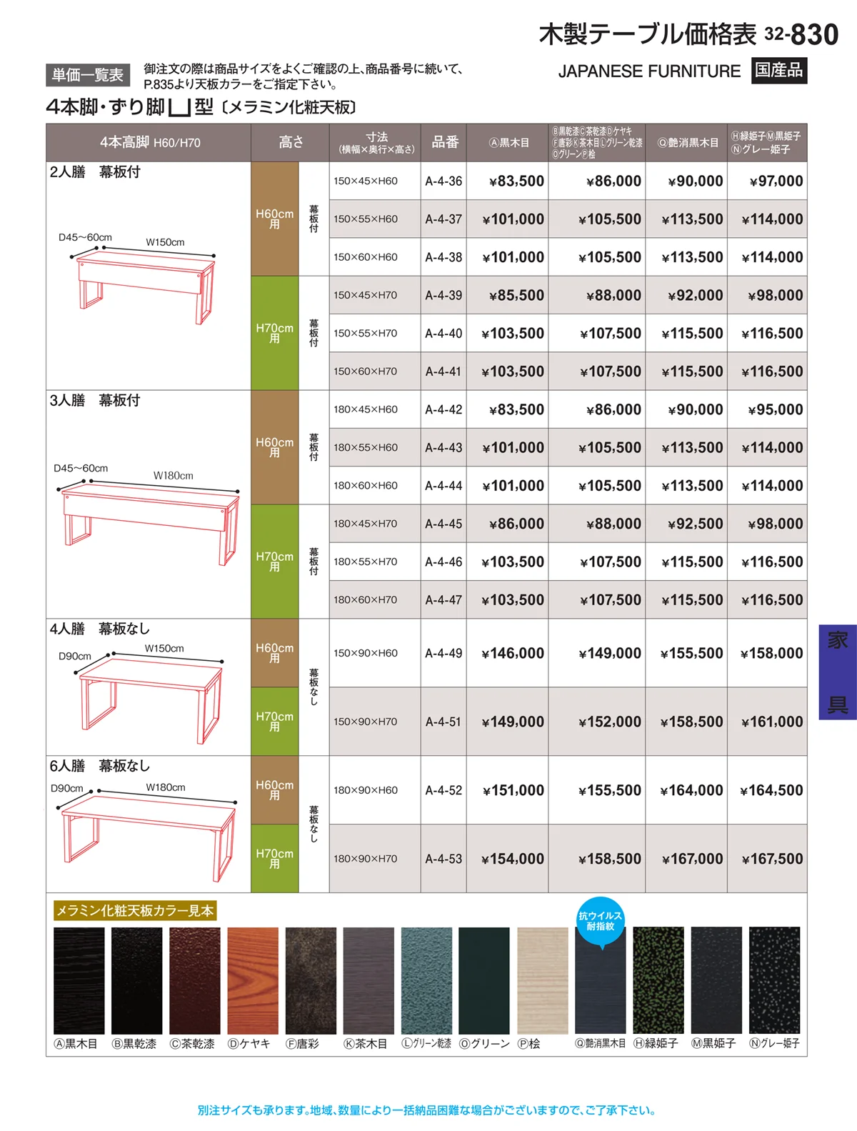 割烹漆器vol.32・ページ番号830・家具