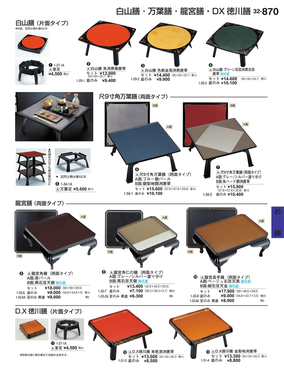 割烹漆器vol.32・ページ番号870・お膳