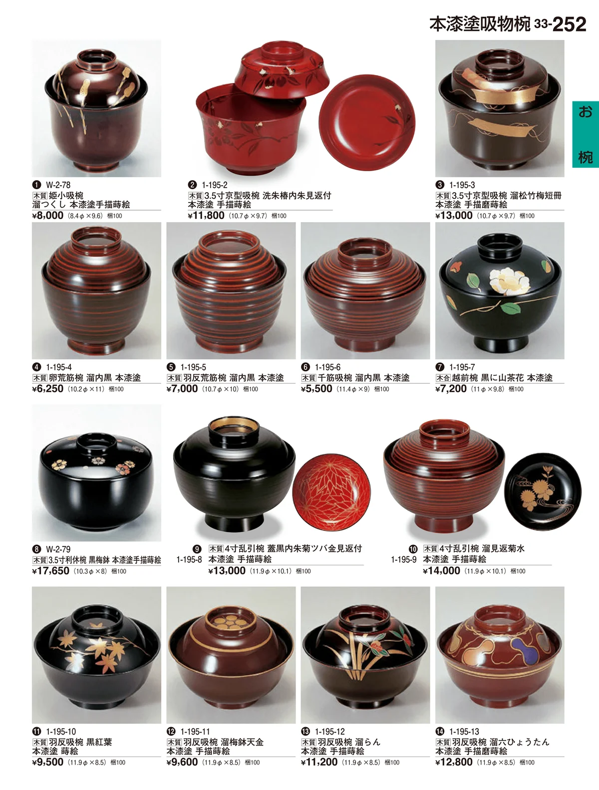 割烹漆器vol.33・ページ番号252・お椀