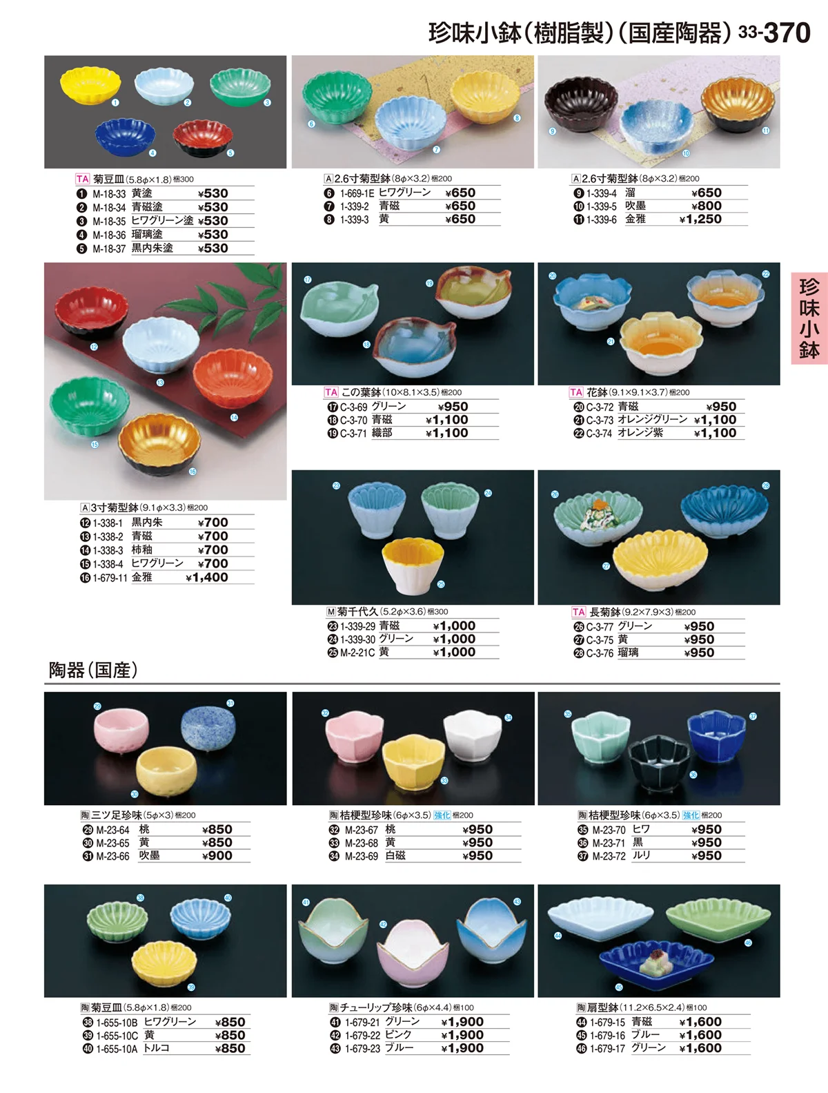 割烹漆器vol.33・ページ番号370・珍味小鉢