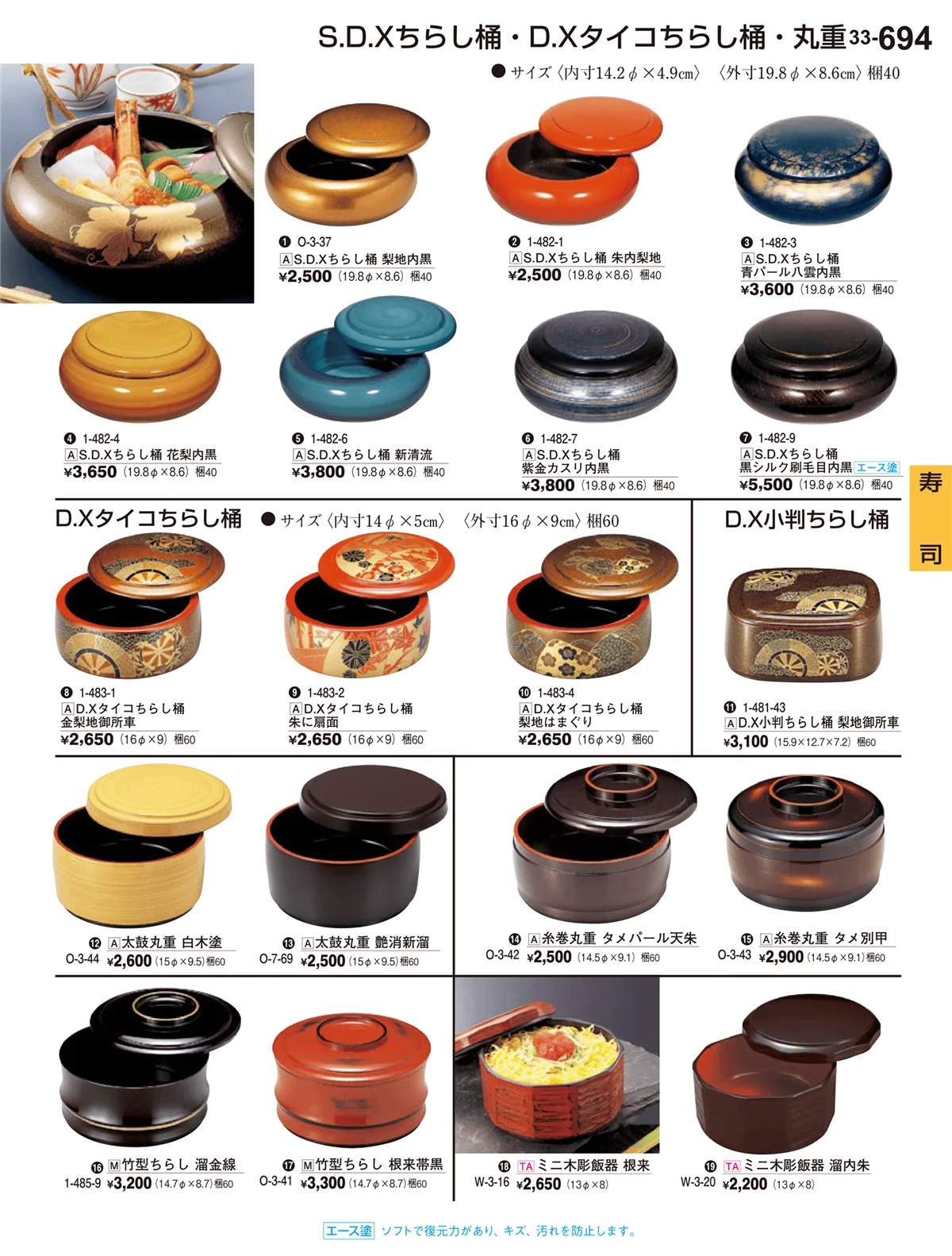 割烹漆器vol.33・ページ番号694・寿司