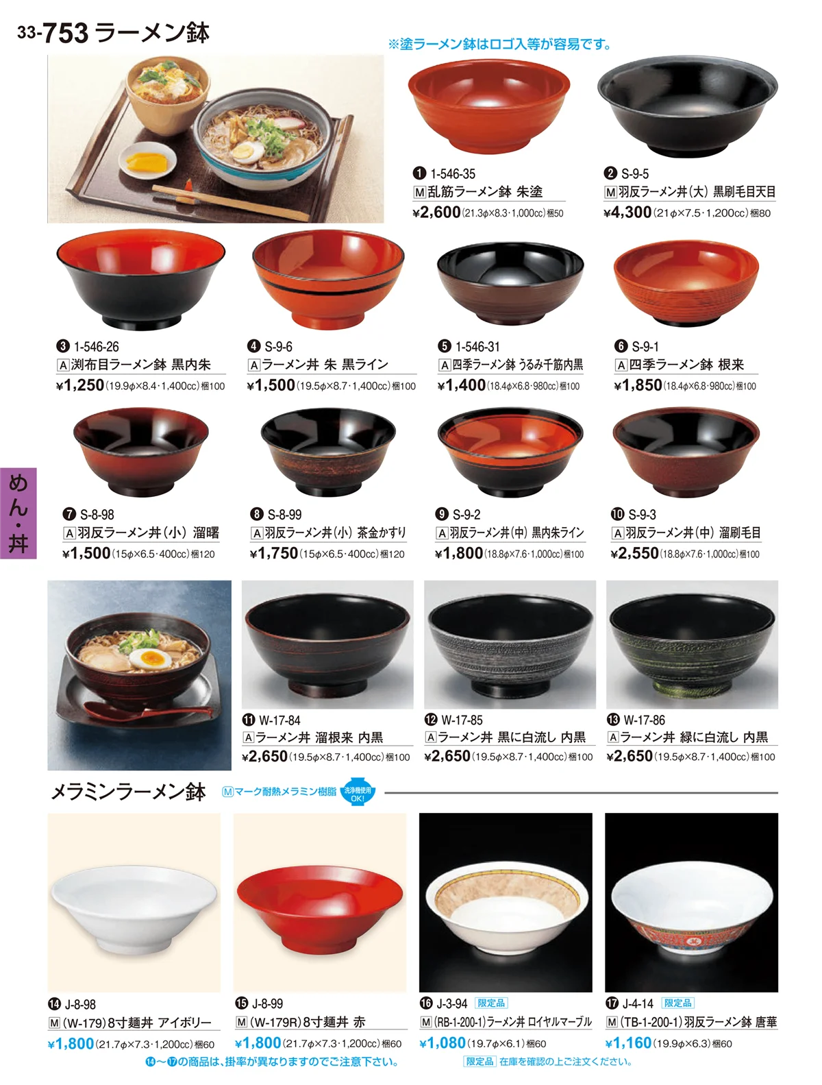 割烹漆器vol.33・ページ番号753・めん・丼