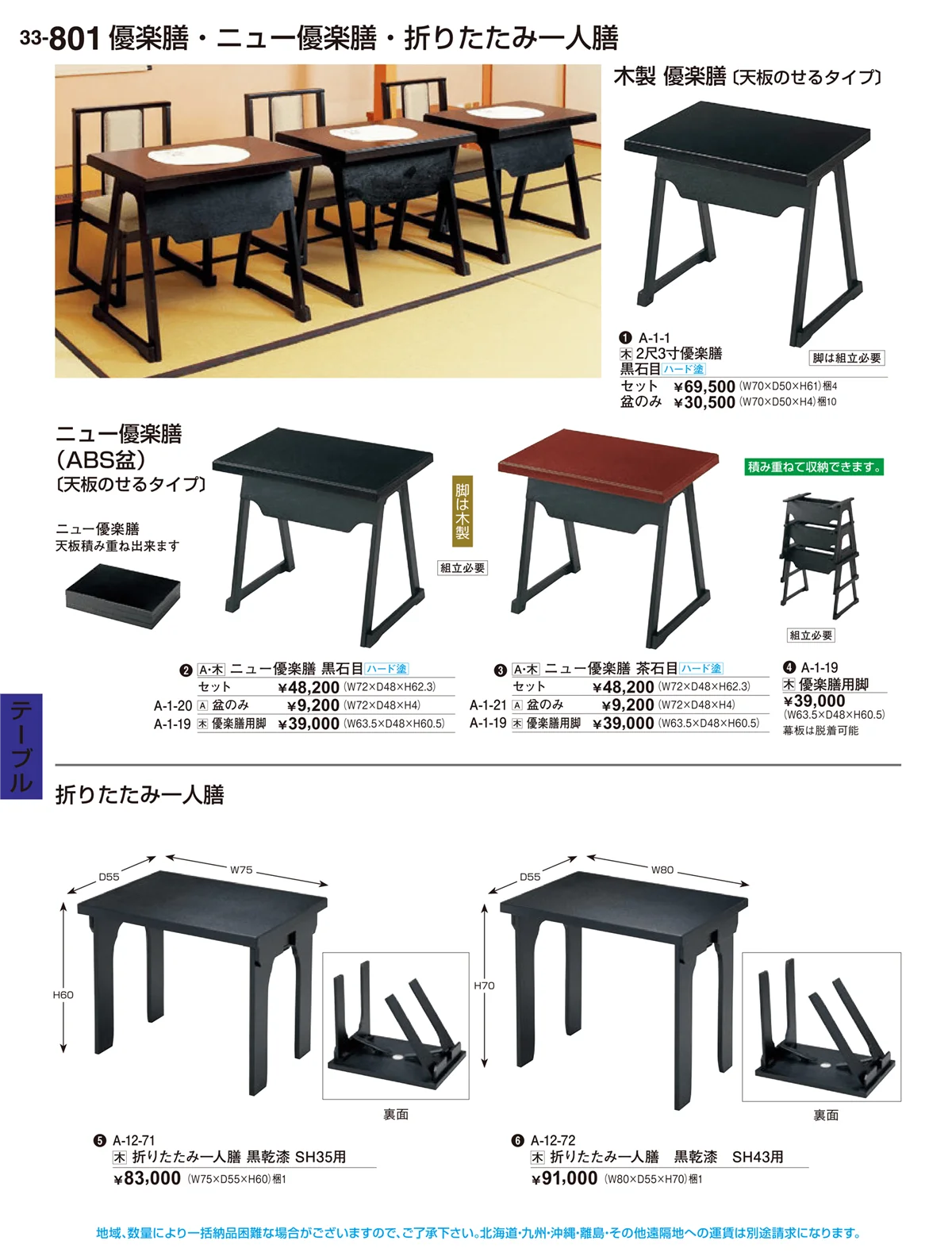 割烹漆器vol.33・ページ番号801・テーブル