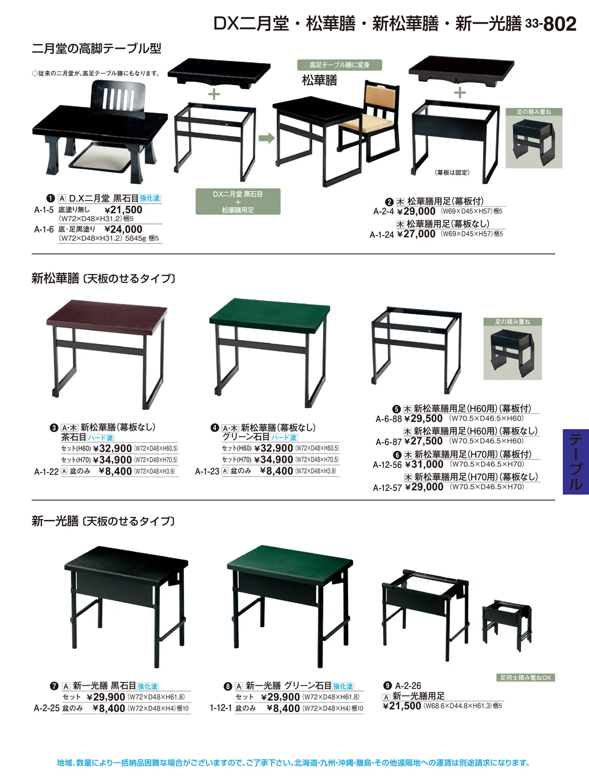 割烹漆器vol.33・ページ番号802・テーブル