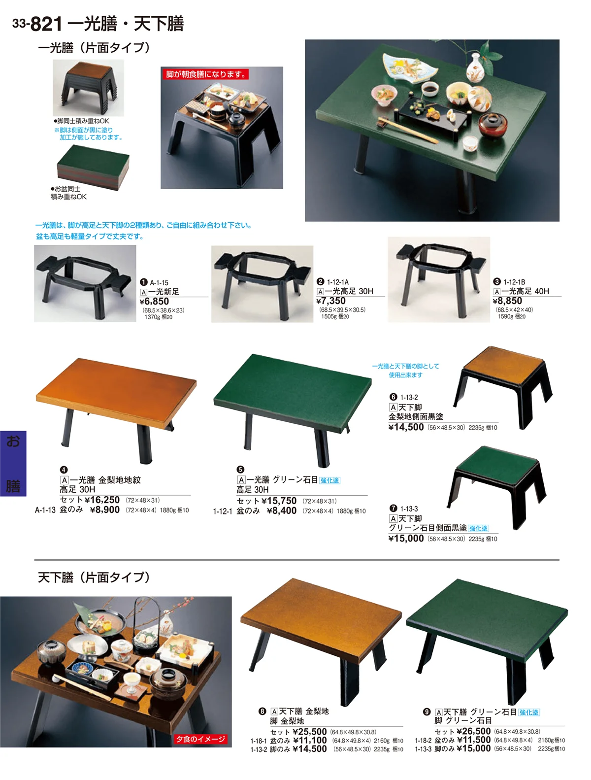 割烹漆器vol.33・ページ番号821・お膳