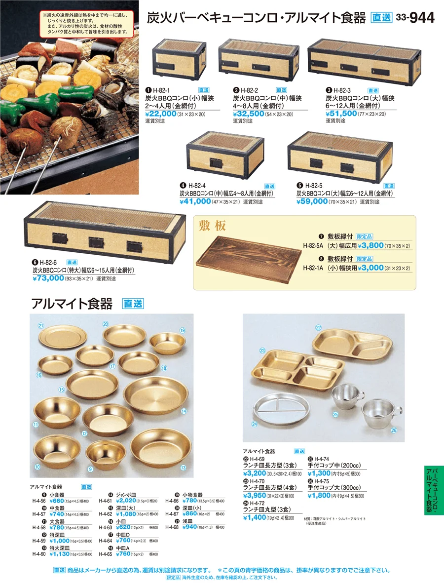 バーベキューコンロ・アルマイト食器 ページ944
