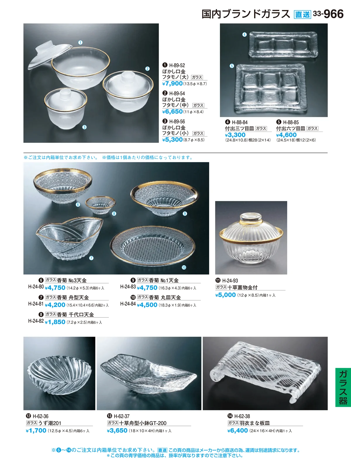 割烹漆器vol.33・ページ番号966・ガラス器