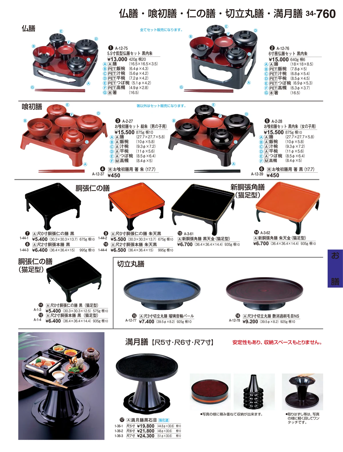 割烹漆器vol.34・ページ番号760・お膳