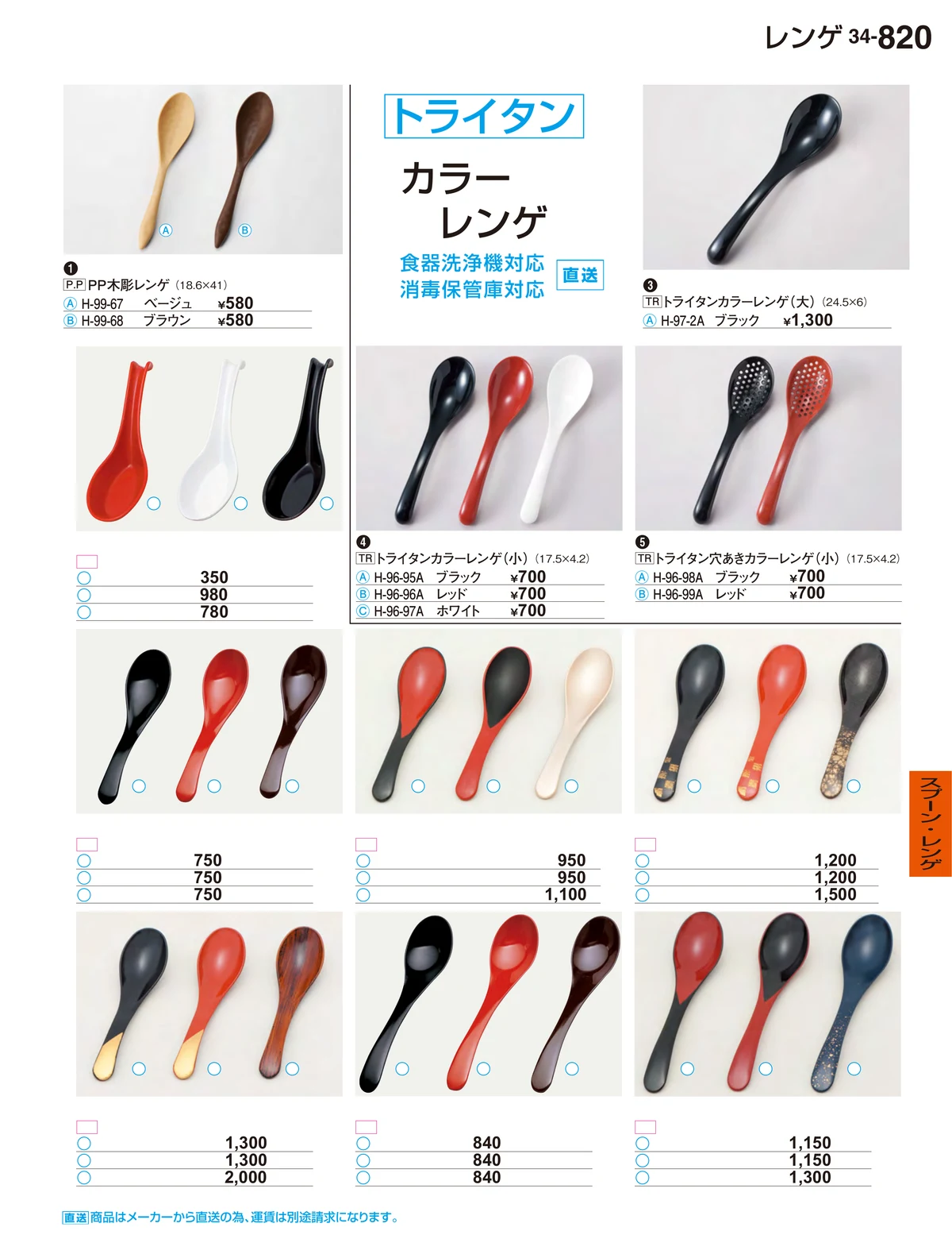 割烹漆器vol.34・ページ番号820・スプーン・レンゲ