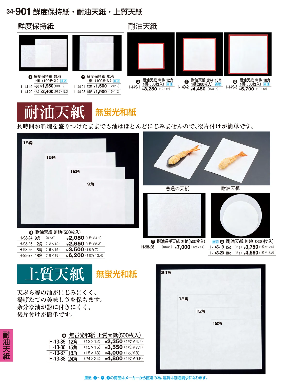 割烹漆器vol.34・ページ番号901・耐油天紙