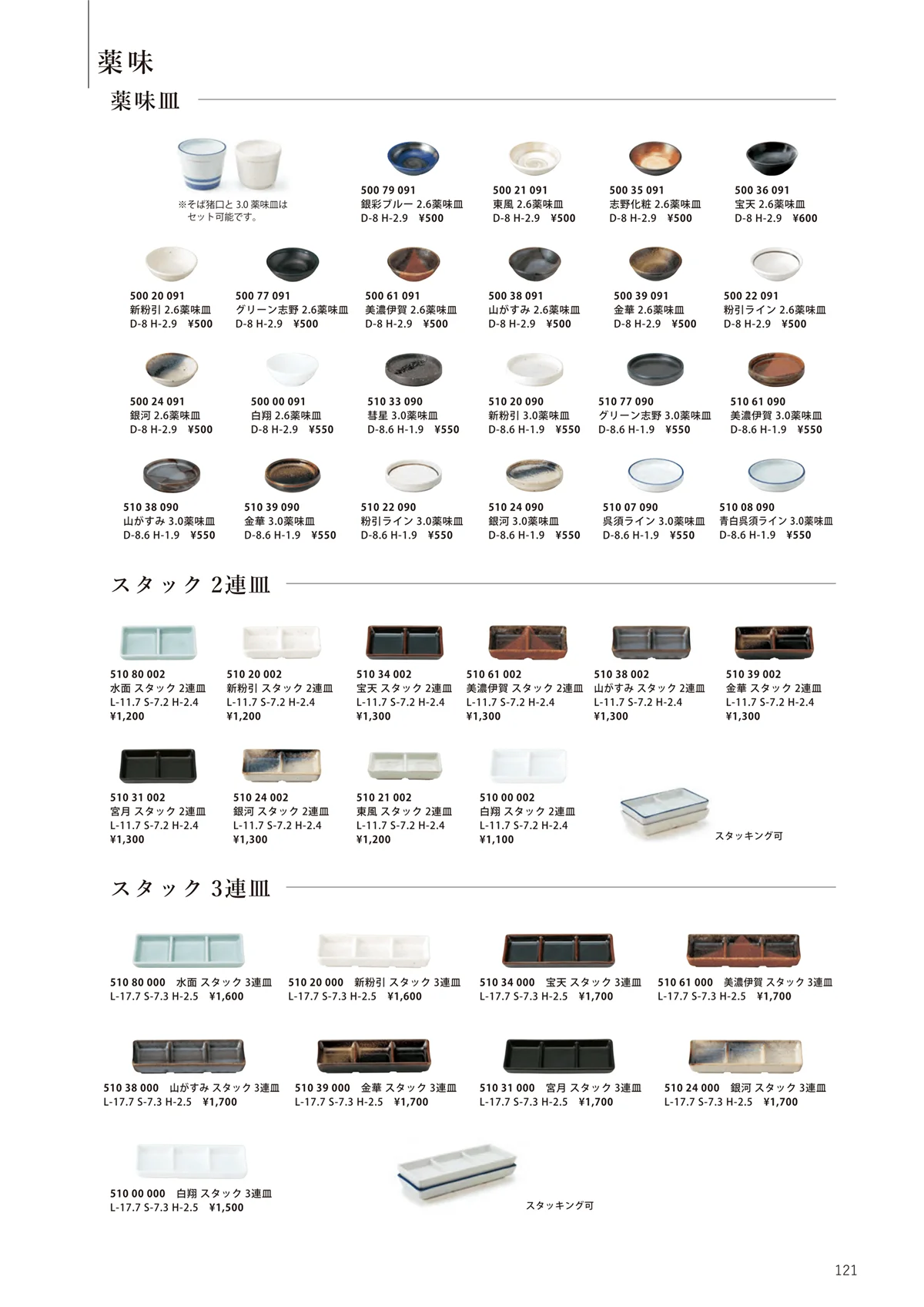花伝vol.11・ページ番号121・呉須ライン / 青白呉須ライン / 薬味皿