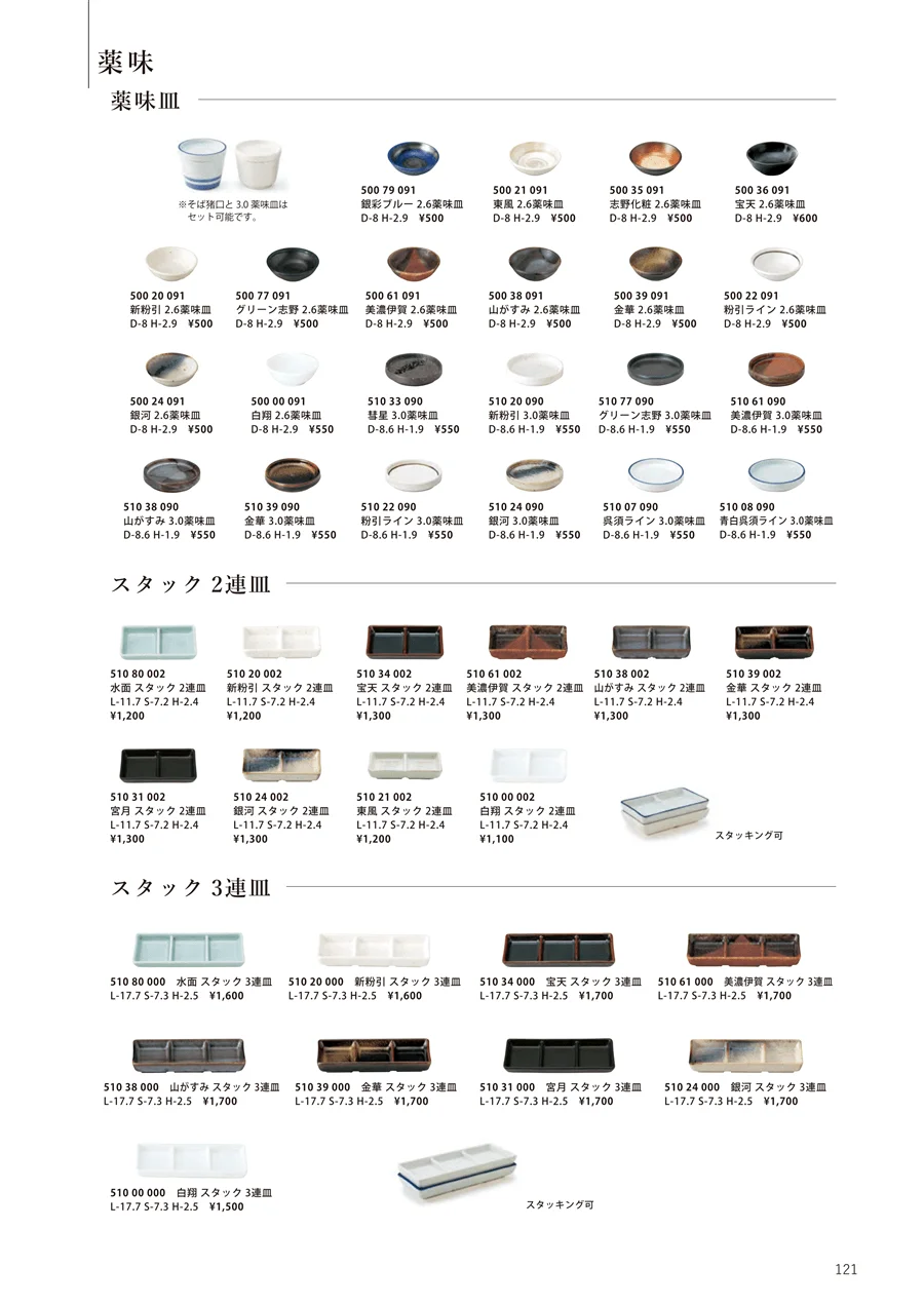 呉須ライン / 青白呉須ライン / 薬味皿 ページ121
