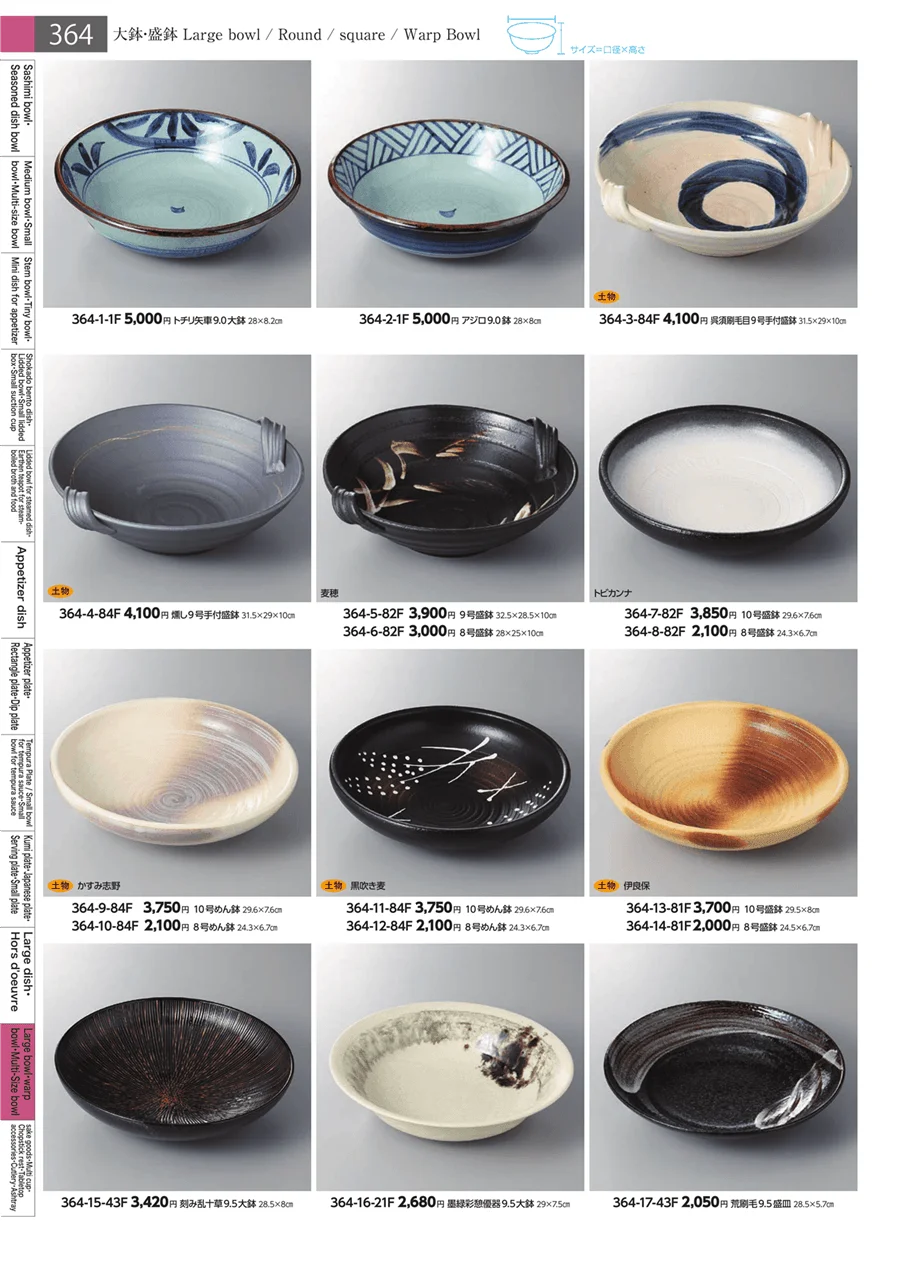 大鉢・盛鉢・組鉢・組丼 ページ364