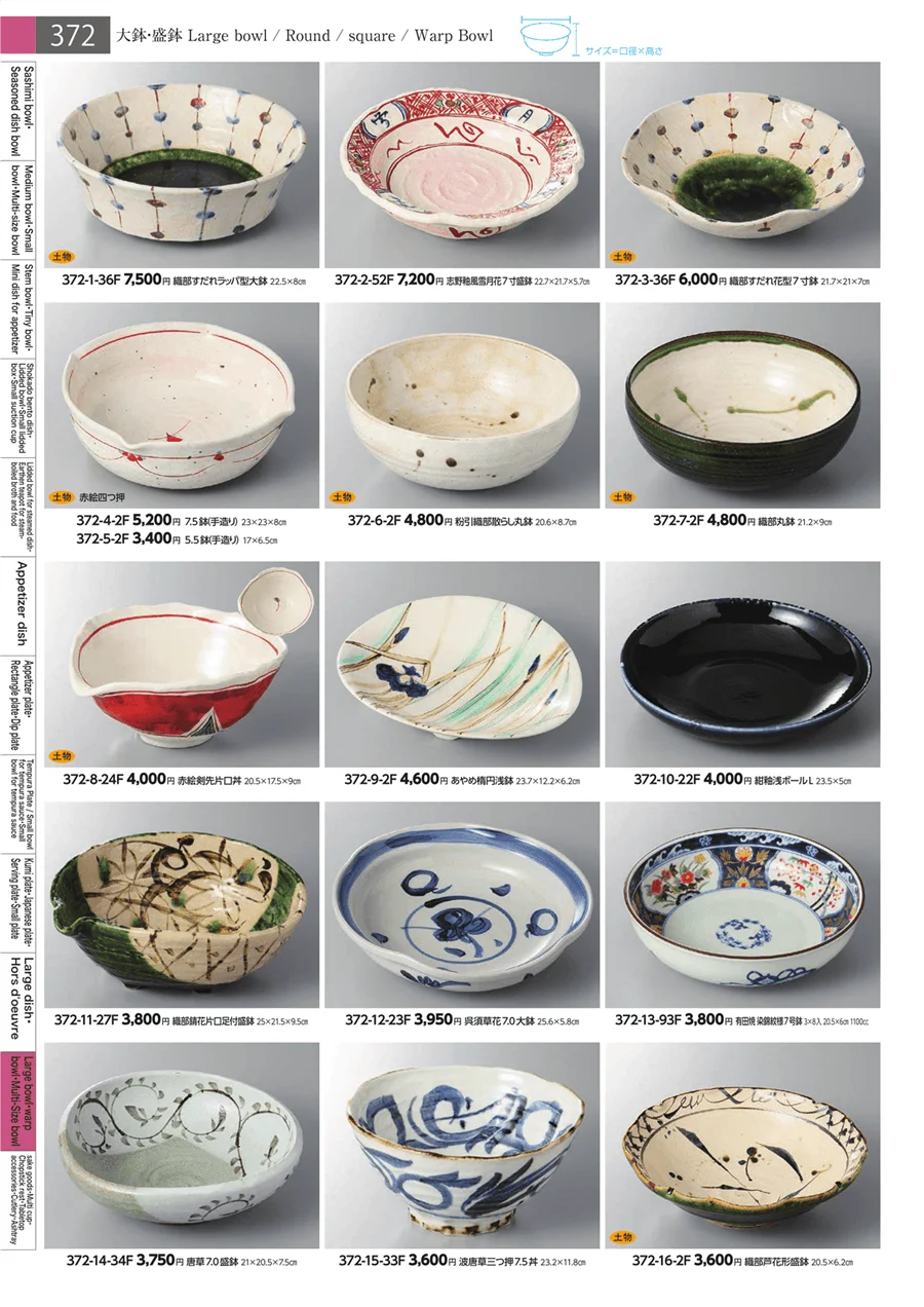 大鉢・盛鉢・組鉢・組丼 ページ372