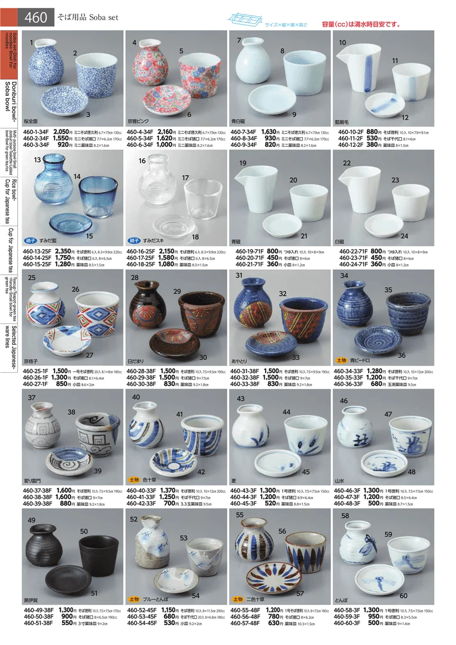 そば用品・めん皿・めん鉢 ページ460