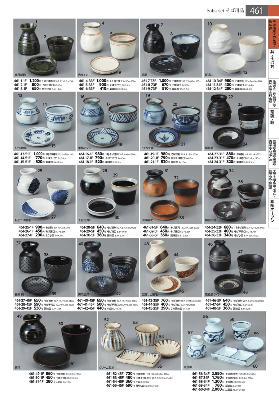 そば用品・めん皿・めん鉢 ページ461