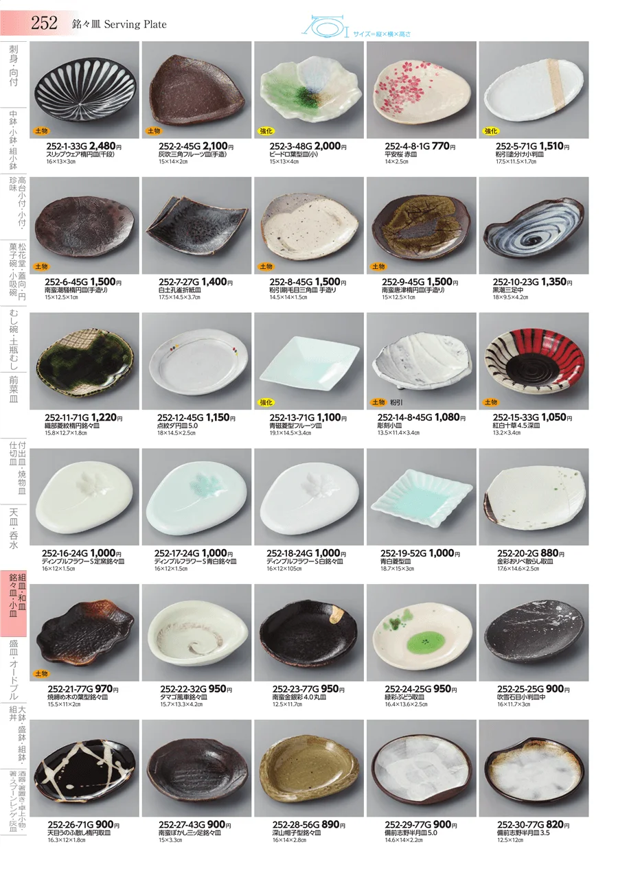 組皿・和皿・銘々皿・小皿 ページ252