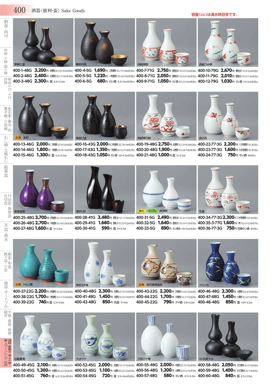 酒器・箸置き・卓上小物・箸・スプーンレンゲ・灰皿 ページ400