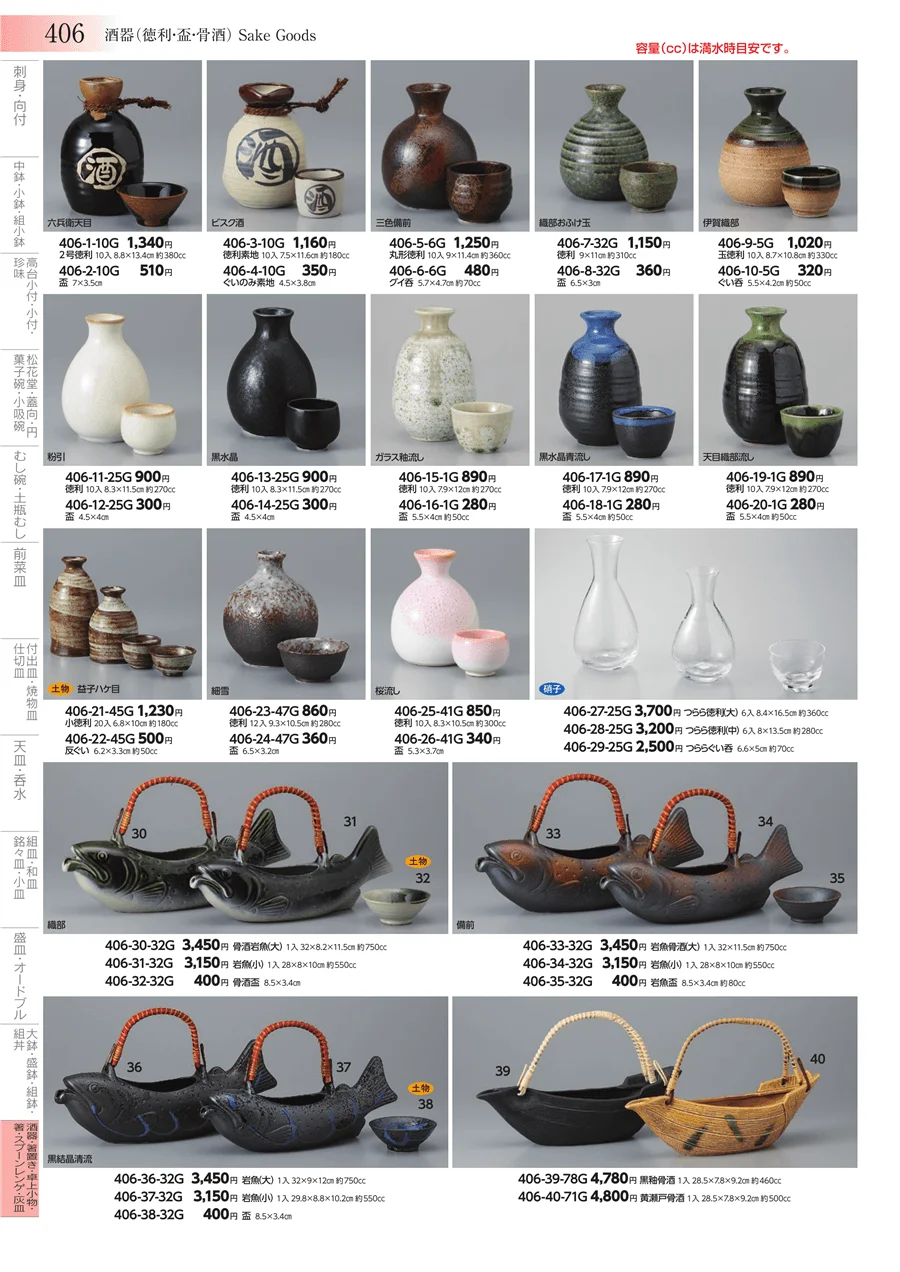 酒器・箸置き・卓上小物・箸・スプーンレンゲ・灰皿 ページ406