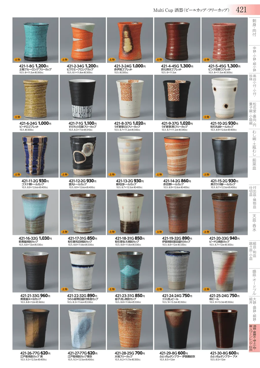 酒器・箸置き・卓上小物・箸・スプーンレンゲ・灰皿 ページ421