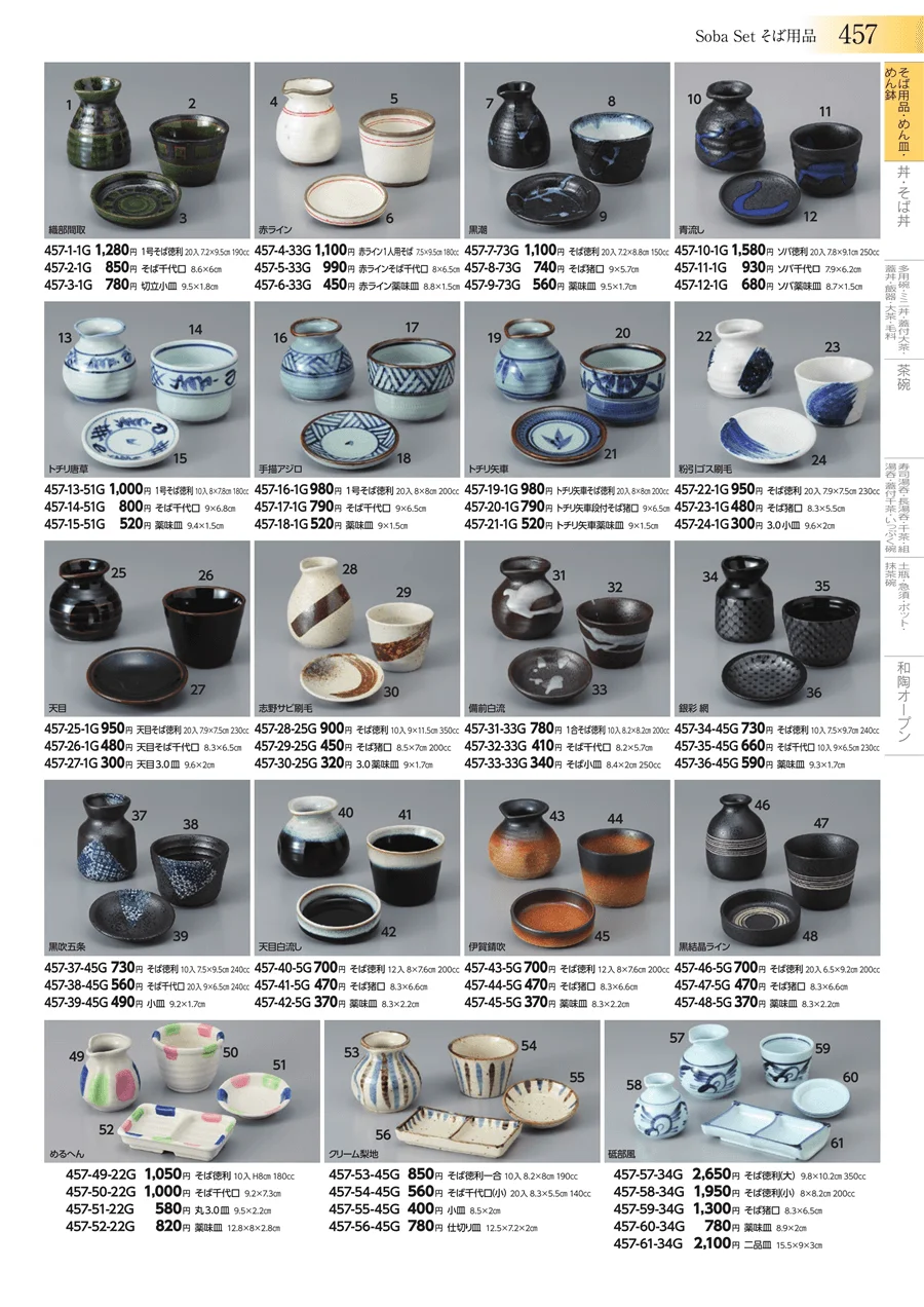 そば用品・めん皿・めん鉢 ページ457