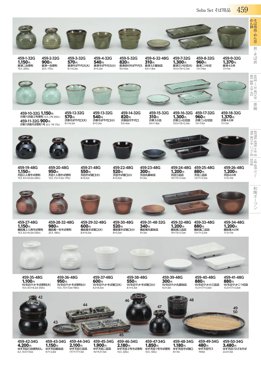 そば用品・めん皿・めん鉢 ページ459