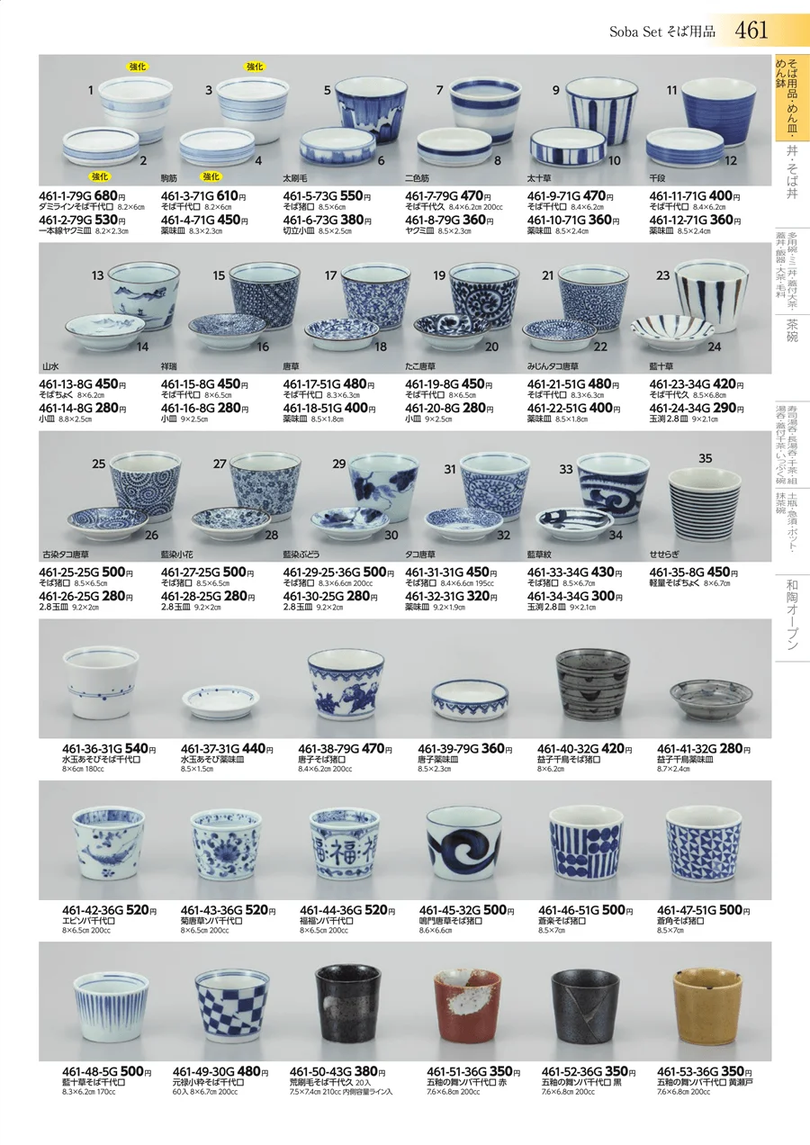 そば用品・めん皿・めん鉢 ページ461