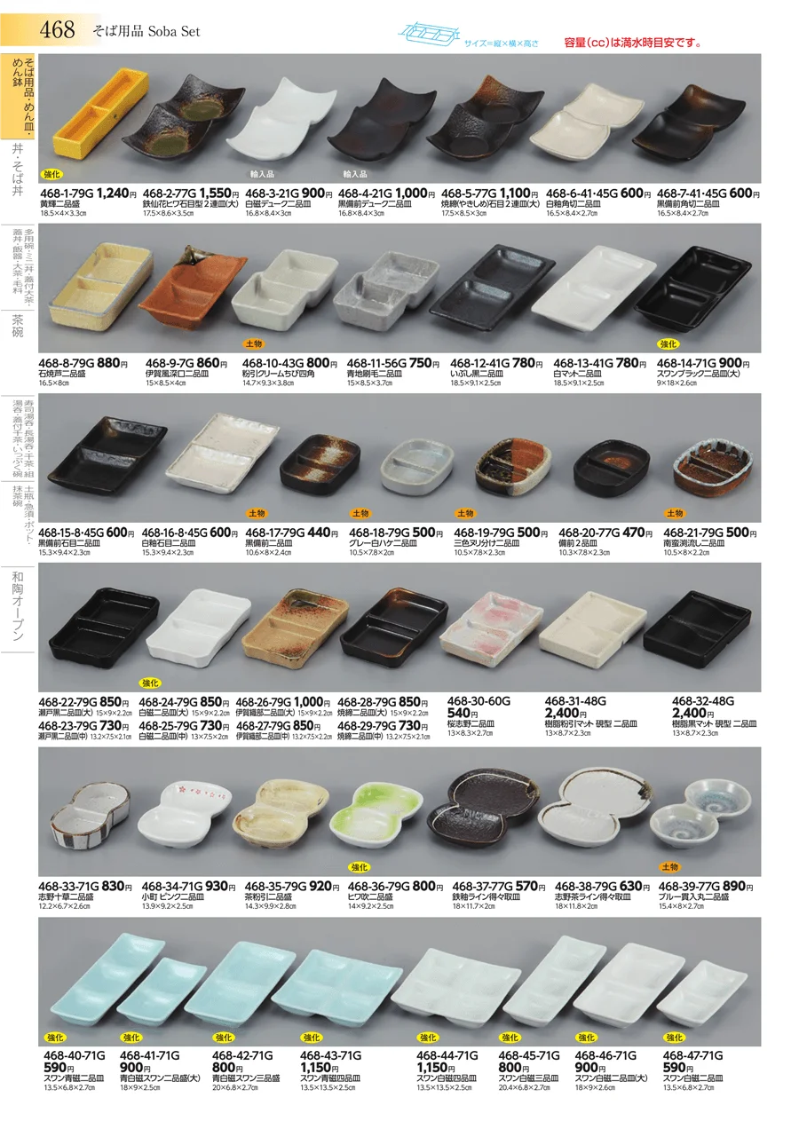 そば用品・めん皿・めん鉢 ページ468