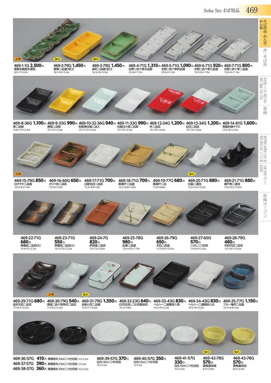 そば用品・めん皿・めん鉢 ページ469