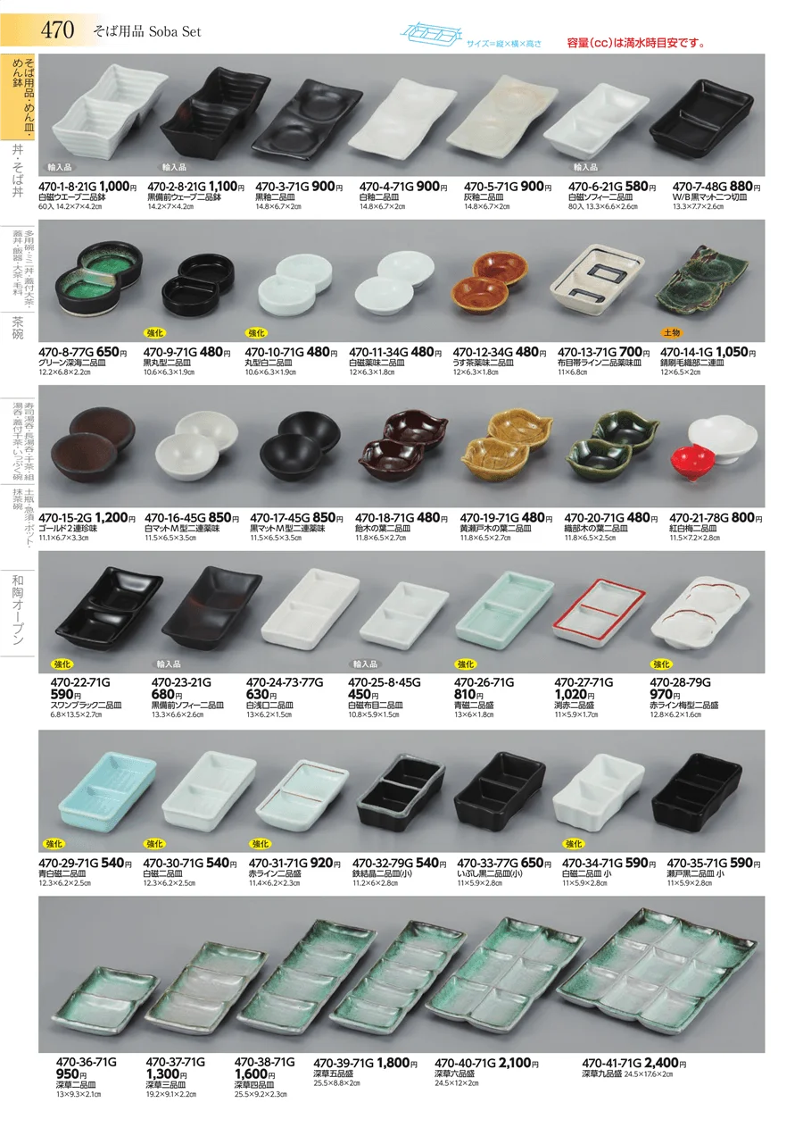 そば用品・めん皿・めん鉢 ページ470