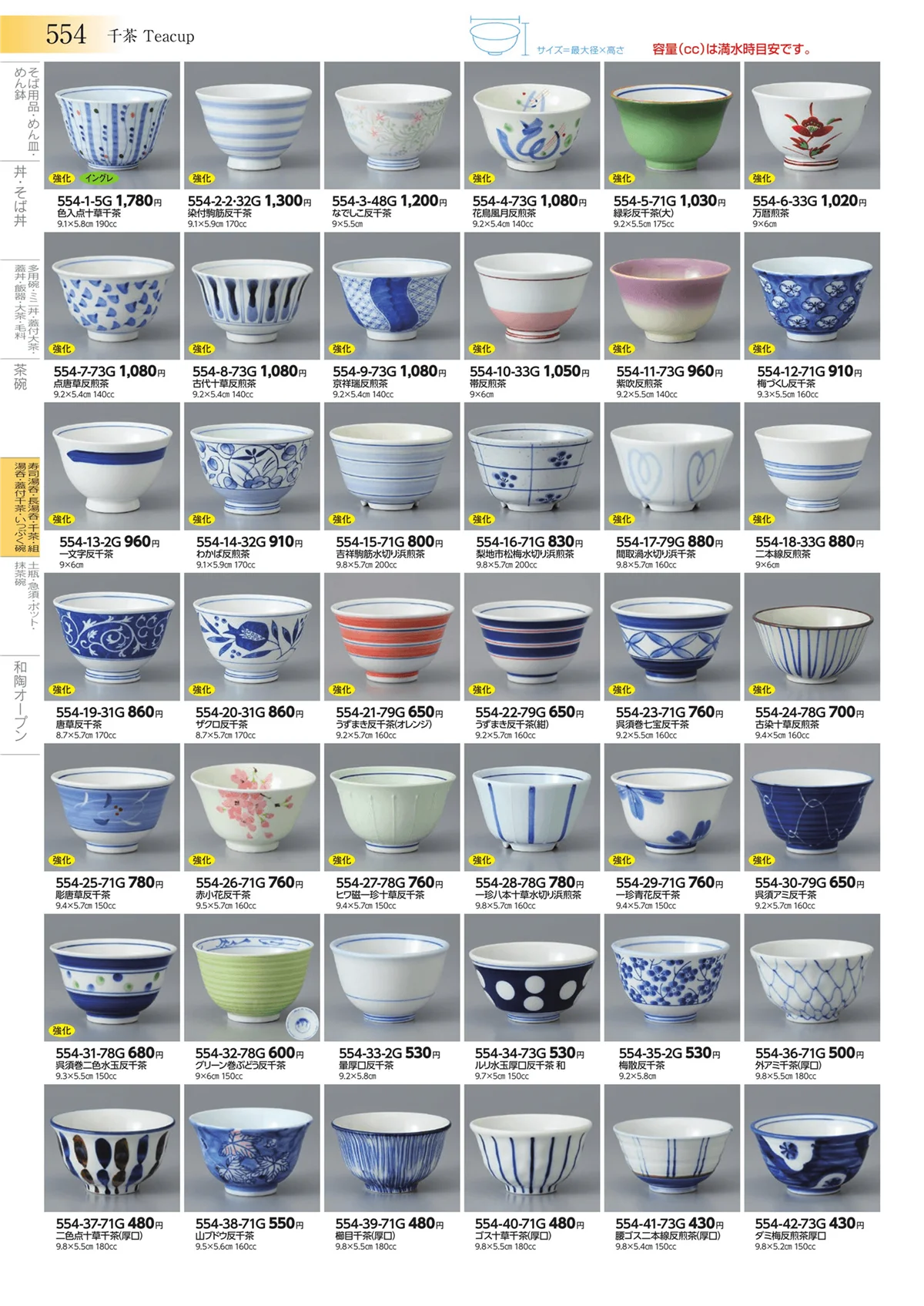みやび街道vol.3・ページ番号554・寿司湯呑・長湯呑・千茶・組湯呑・蓋付千茶・いっぷく碗